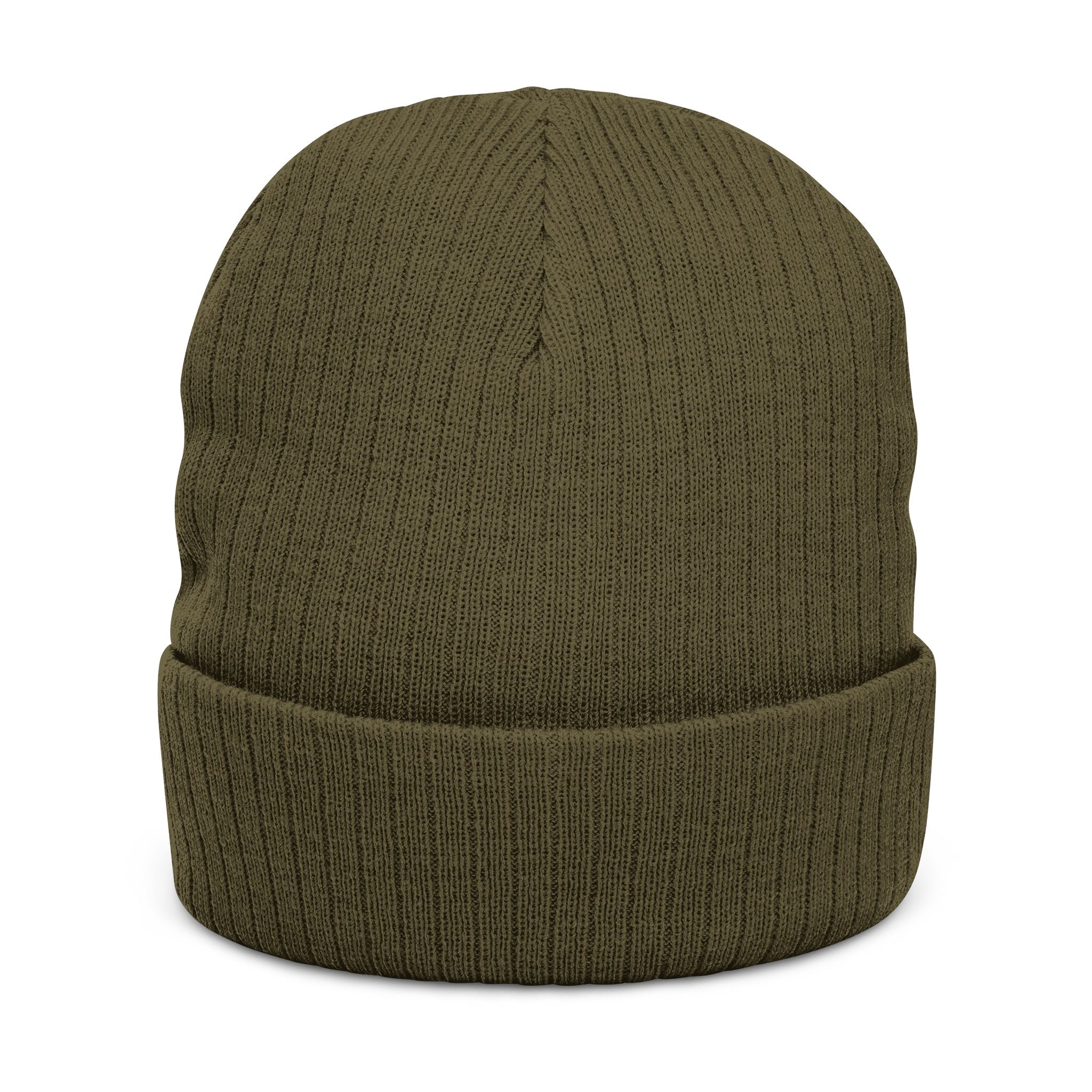 Embroidered Ribbed Beanie — 'SIMPLY LOVELY' Orange Logo Knit Hat