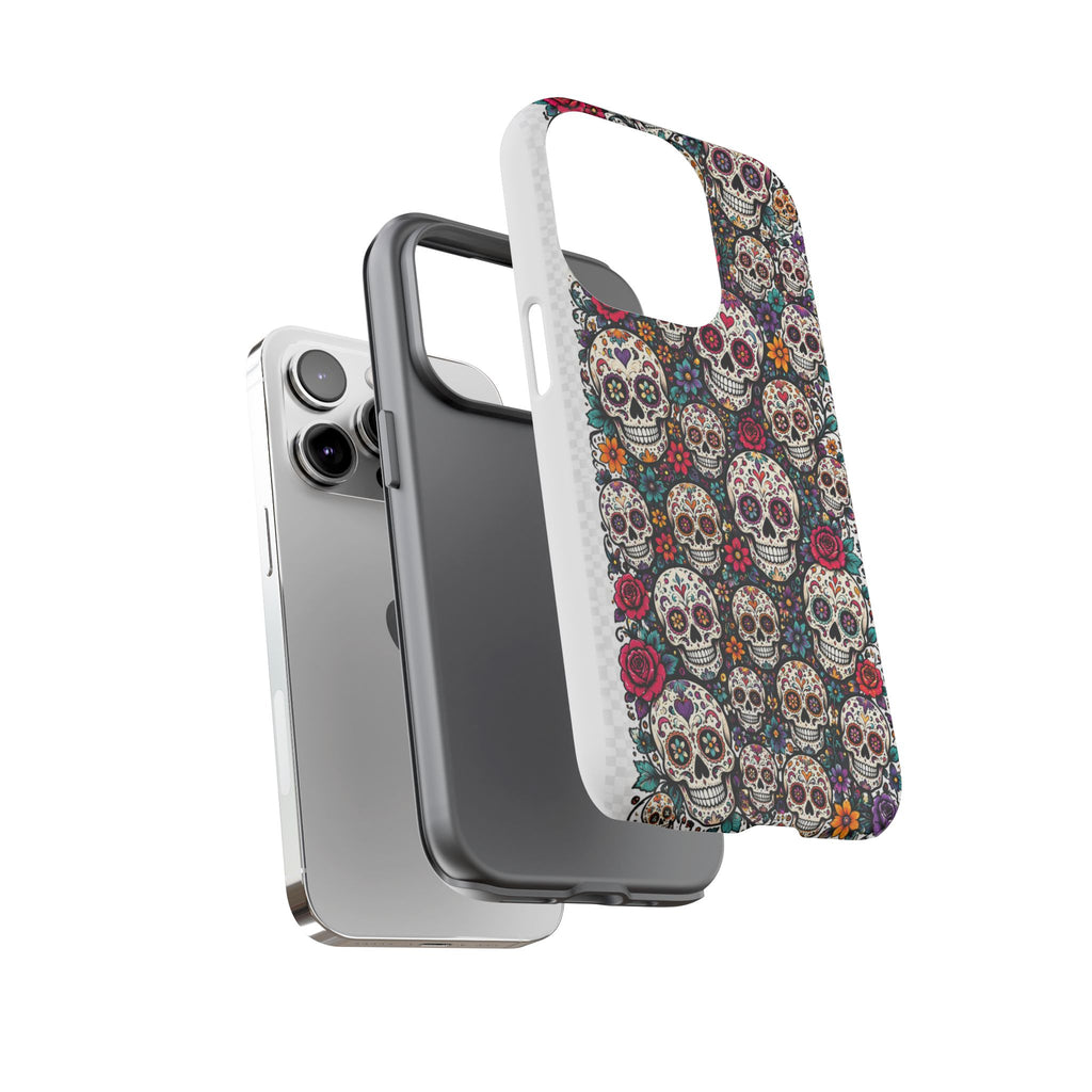 Sugar Skull Tough Phone Case — Floral Day of the Dead Protective Cover