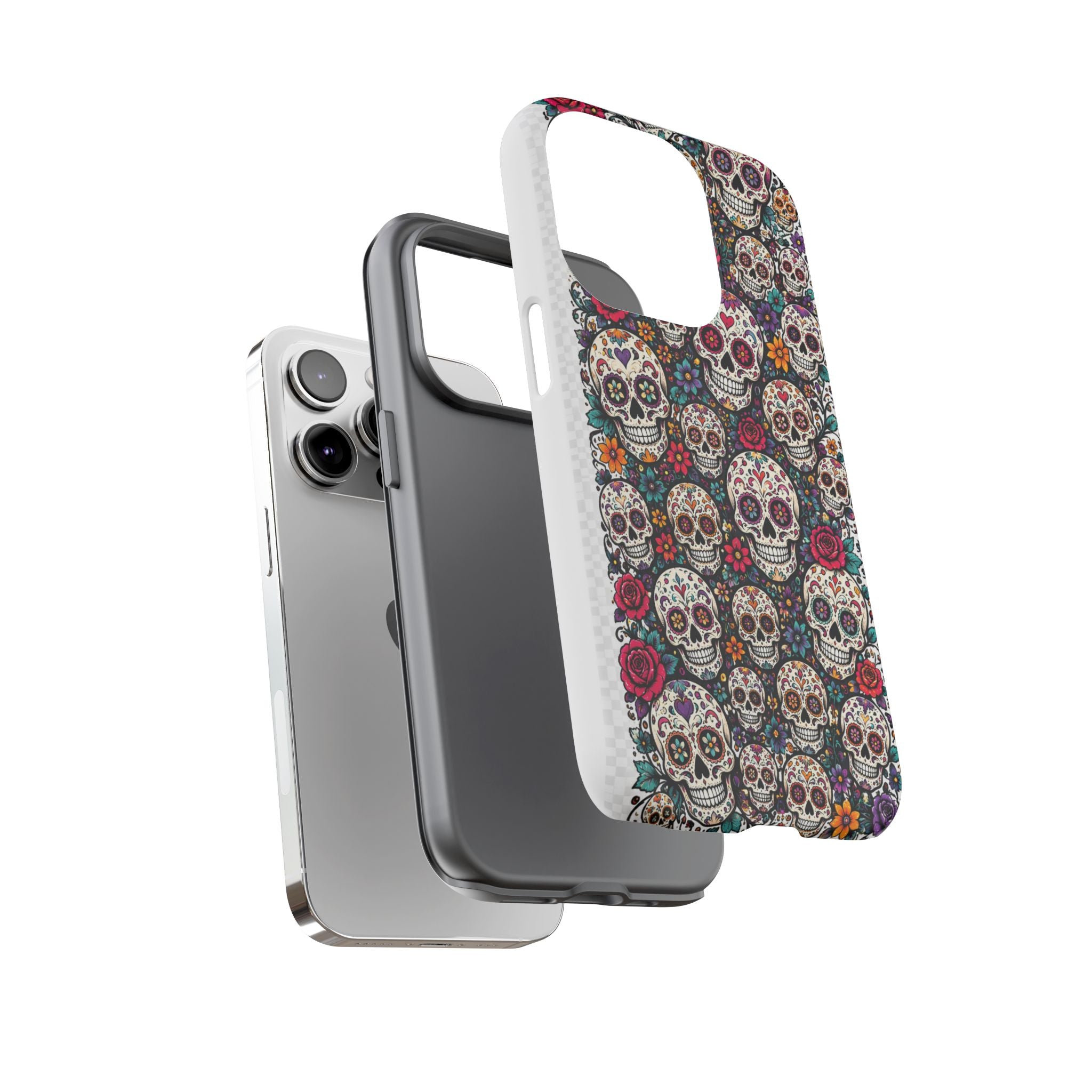 Sugar Skull Tough Phone Case — Floral Day of the Dead Protective Cover
