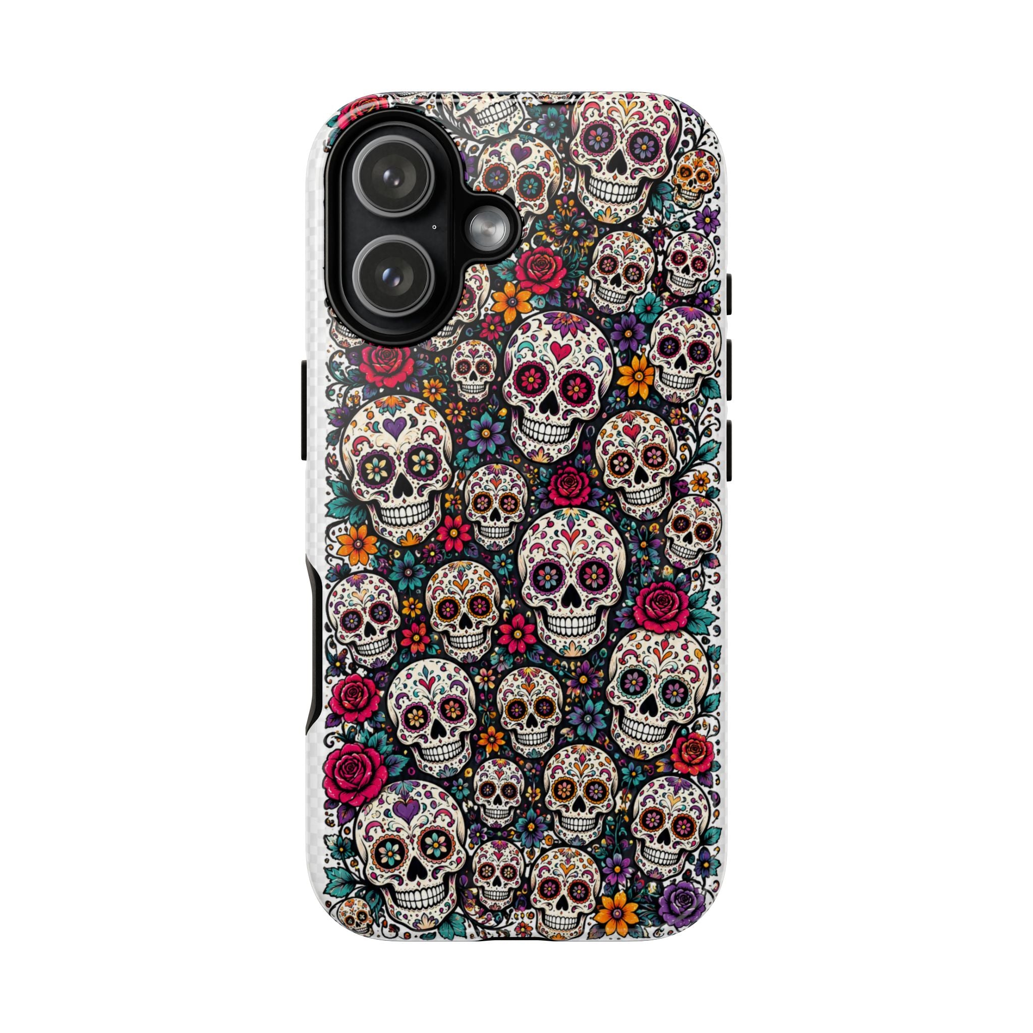 Sugar Skull Tough Phone Case — Floral Day of the Dead Protective Cover