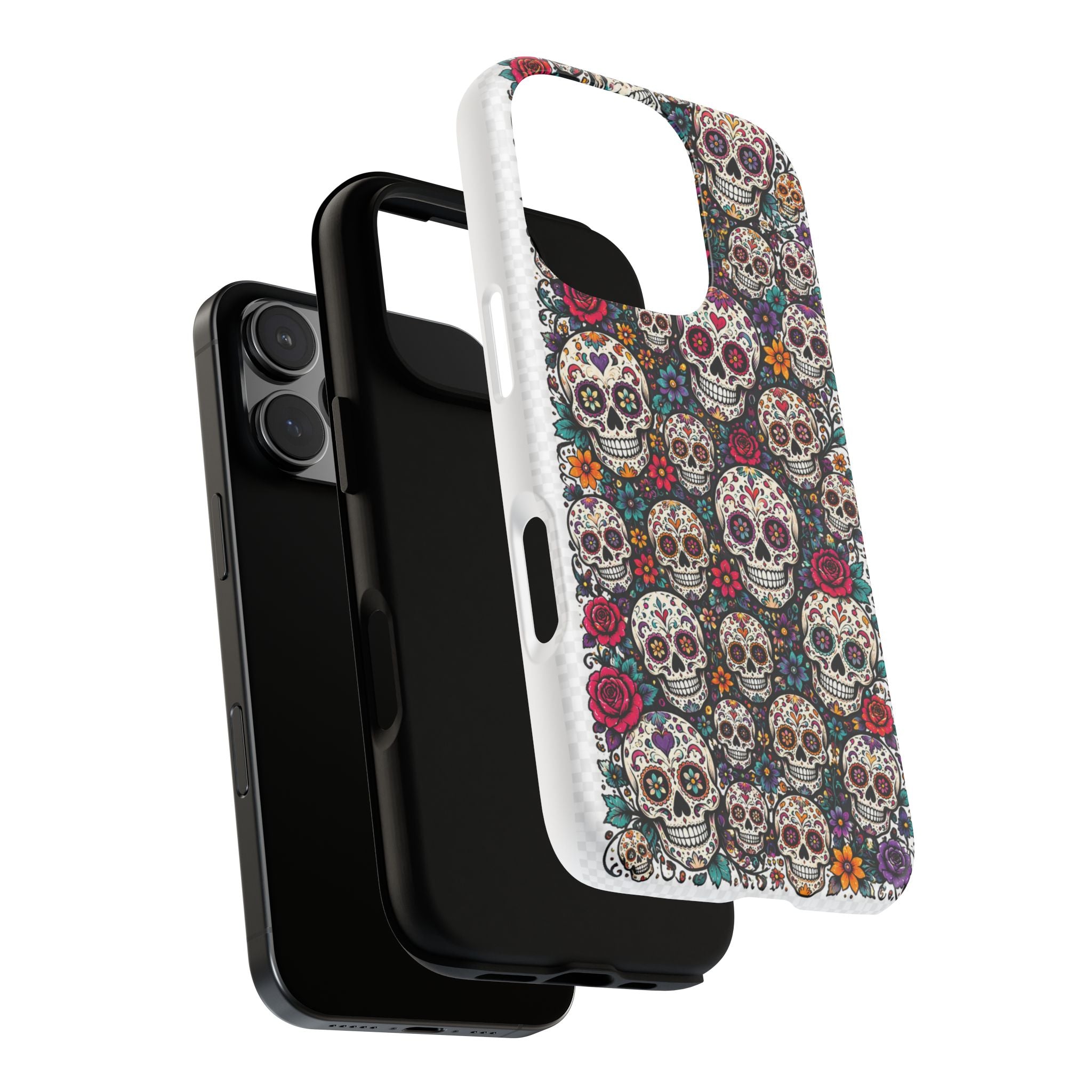 Sugar Skull Tough Phone Case — Floral Day of the Dead Protective Cover