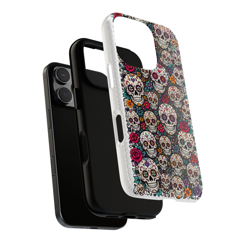Sugar Skull Tough Phone Case — Floral Day of the Dead Protective Cover