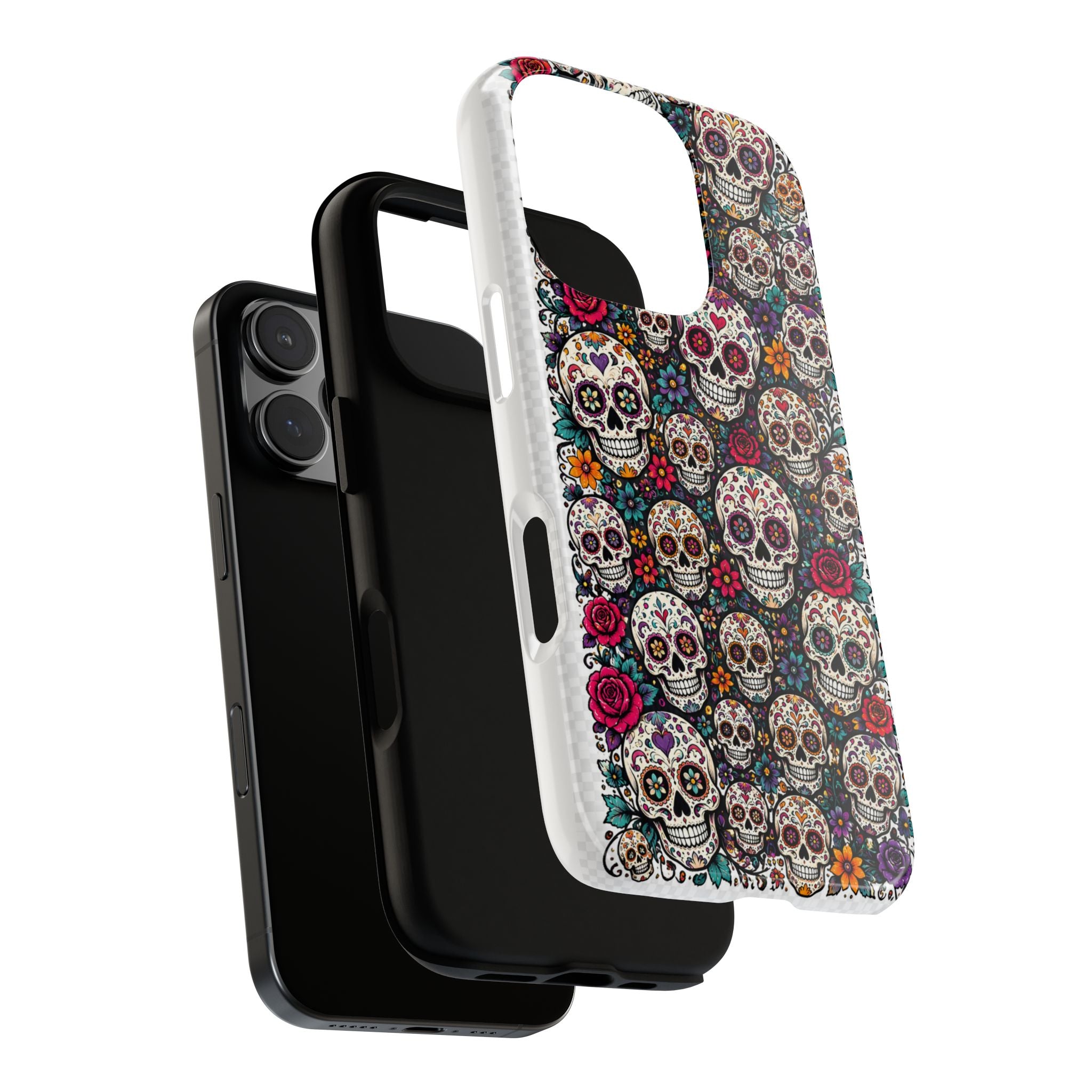 Sugar Skull Tough Phone Case — Floral Day of the Dead Protective Cover
