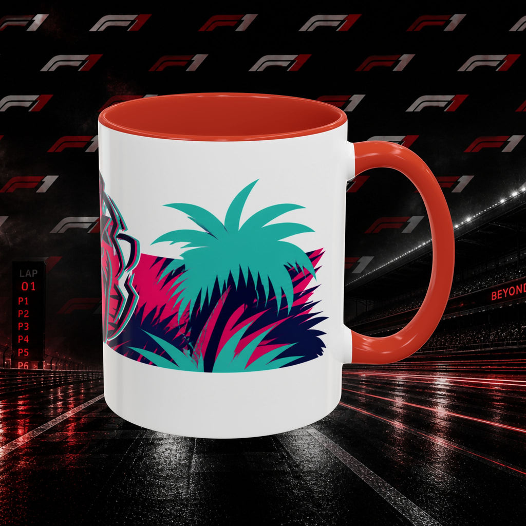 Verstappen Tropical Viper Accent Coffee Mug — Neon Palm Beach Design