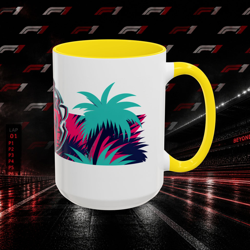 Verstappen Tropical Viper Accent Coffee Mug — Neon Palm Beach Design