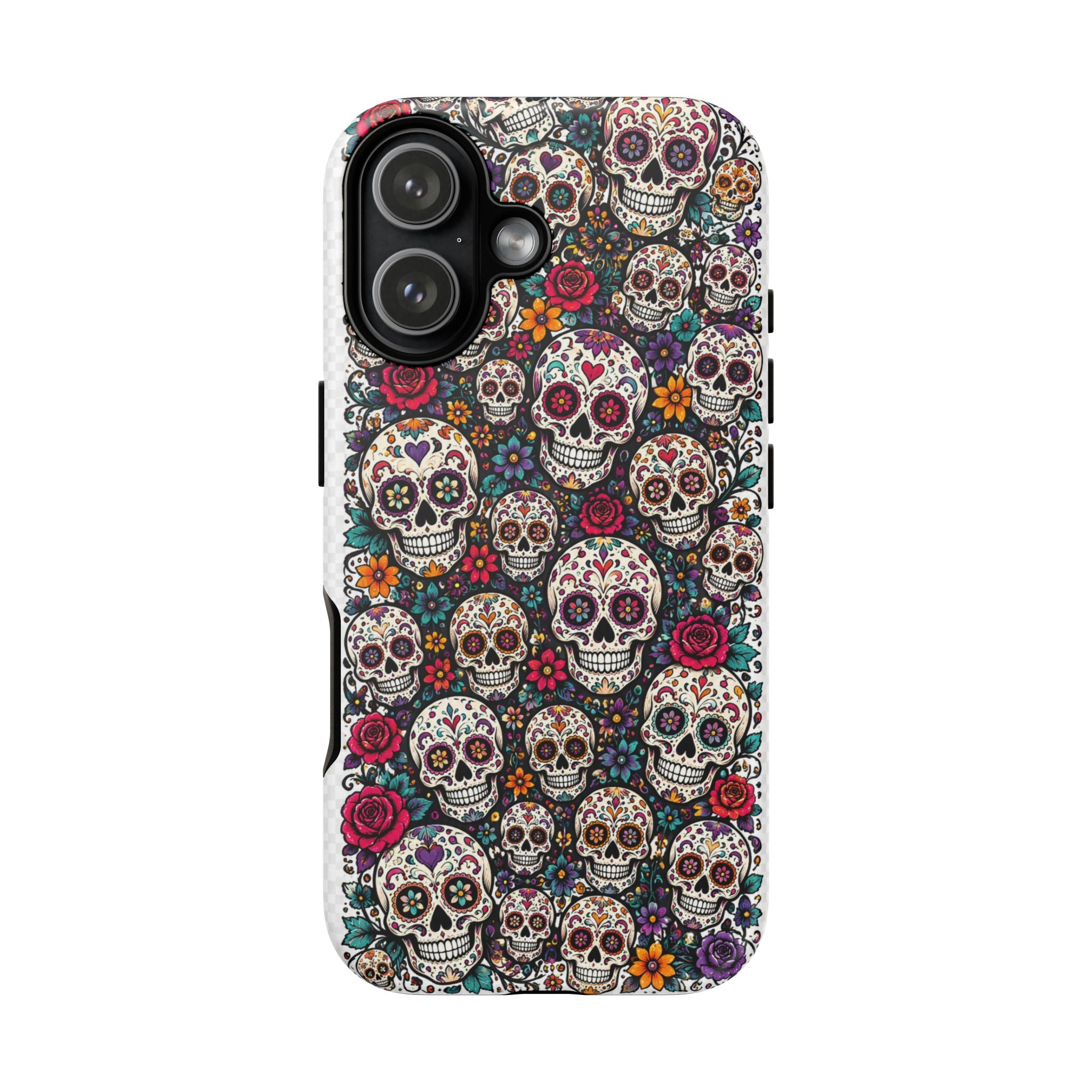 Sugar Skull Tough Phone Case — Floral Day of the Dead Protective Cover