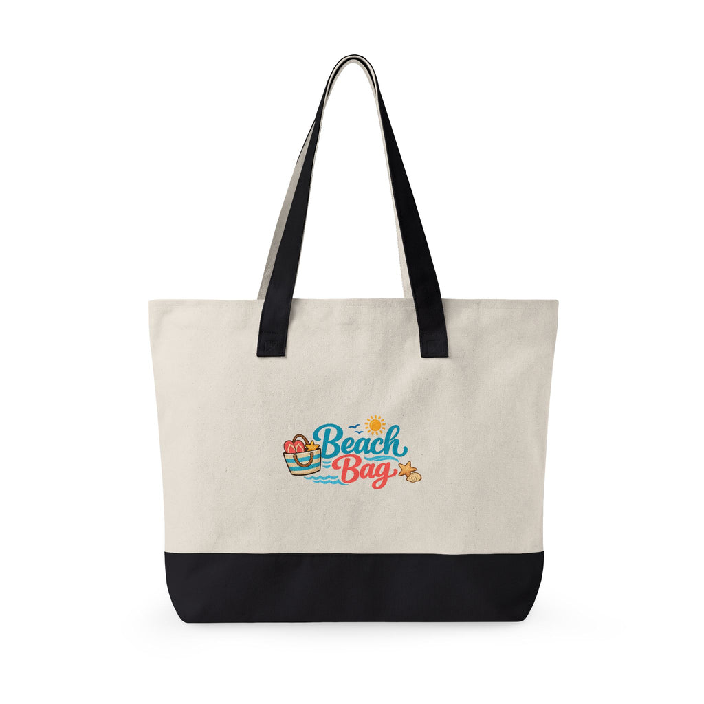 Floral Sugar Skull & 'Beach Bag' Zippered Tote