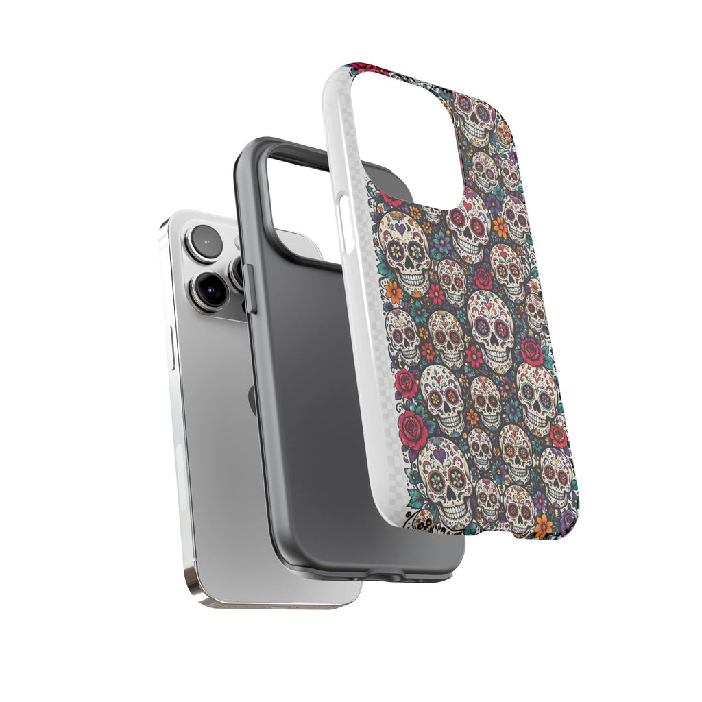 Sugar Skull Tough Phone Case — Floral Day of the Dead Protective Cover
