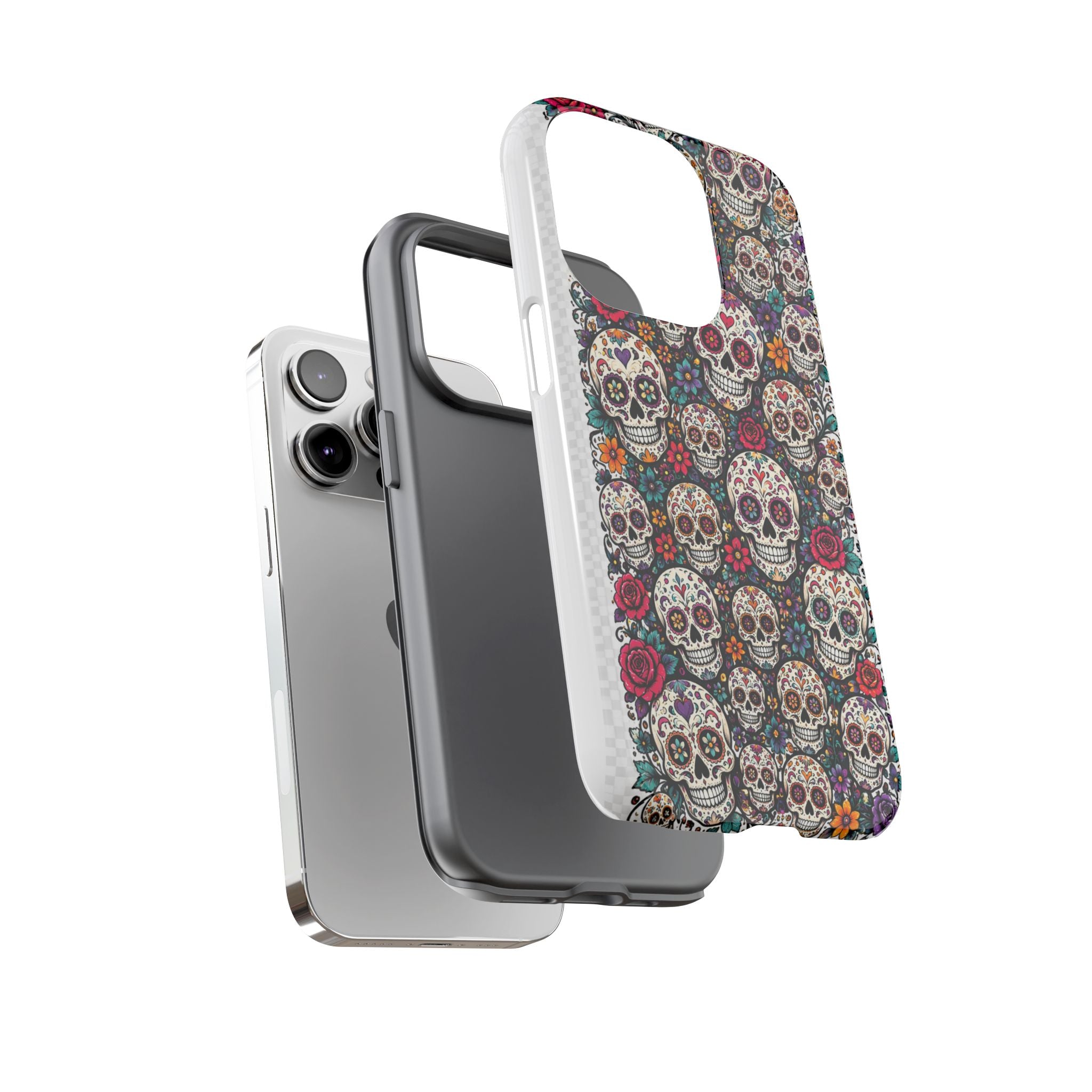 Sugar Skull Tough Phone Case — Floral Day of the Dead Protective Cover