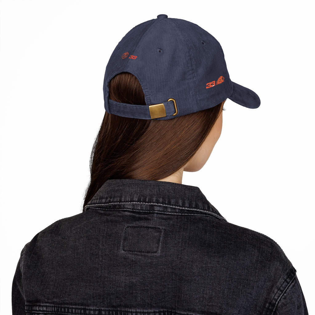 'Unleash the Lion #33' Embroidered Patch Corduroy Vintage Cap