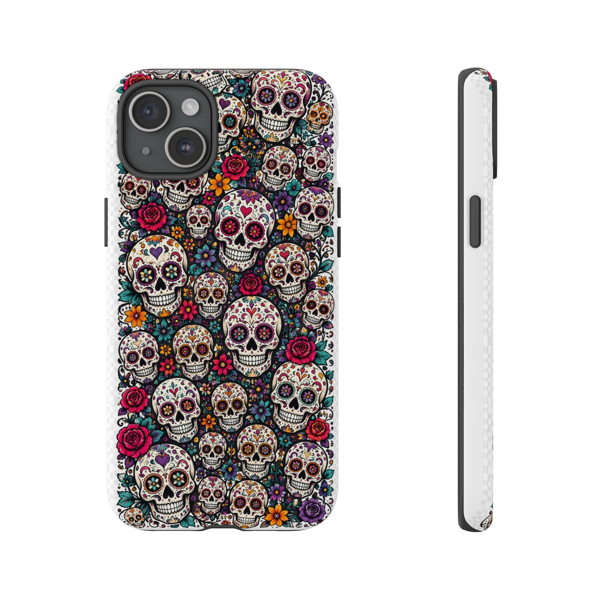 Sugar Skull Tough Phone Case — Floral Day of the Dead Protective Cover