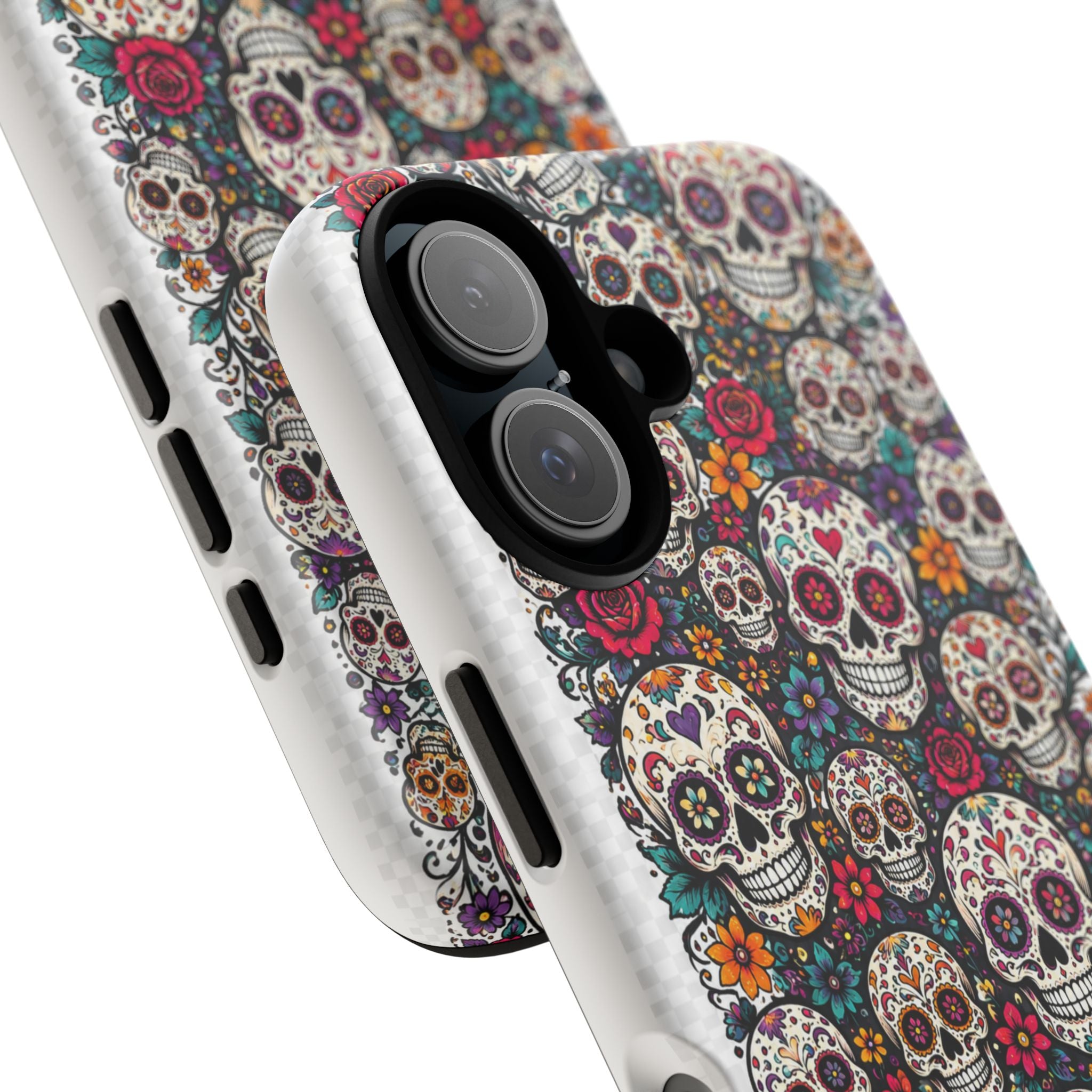 Sugar Skull Tough Phone Case — Floral Day of the Dead Protective Cover