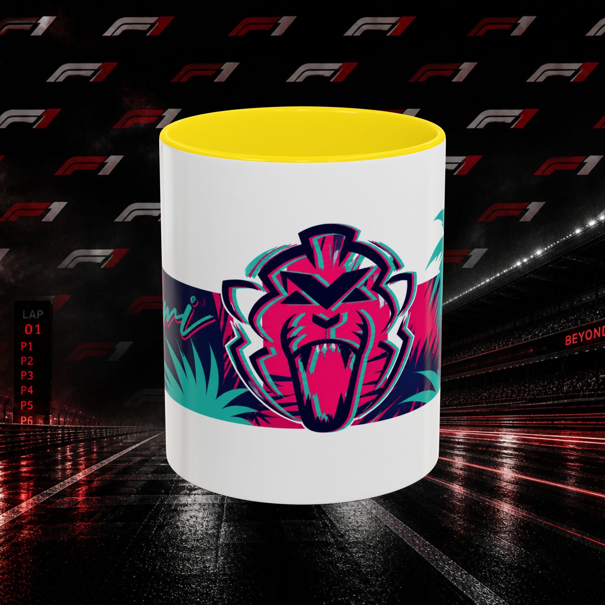 Verstappen Tropical Viper Accent Coffee Mug — Neon Palm Beach Design